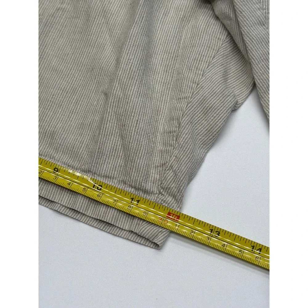 Banana Republic‎ Mens 38 Linen Cotton Striped Shorts Beige White Summer Chino